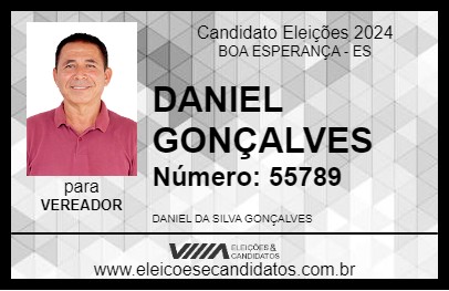 Candidato DANIEL GONÇALVES 2024 - BOA ESPERANÇA - Eleições