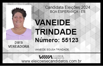 Candidato VANEIDE TRINDADE 2024 - BOA ESPERANÇA - Eleições