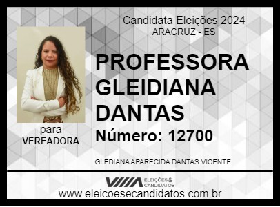 Candidato PROF. GLEDIANA DANTAS 2024 - ARACRUZ - Eleições