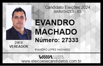 Candidato EVANDRO MACHADO 2024 - MARATAÍZES - Eleições