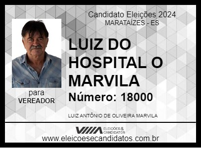 Candidato LUIZ DO HOSPITAL O MARVILA 2024 - MARATAÍZES - Eleições