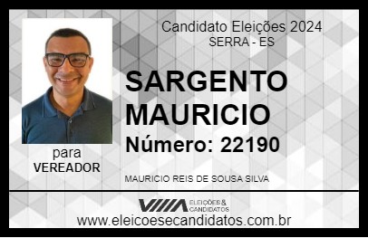 Candidato SARGENTO MAURICIO 2024 - SERRA - Eleições