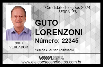 Candidato GUTO LORENZONI 2024 - SERRA - Eleições