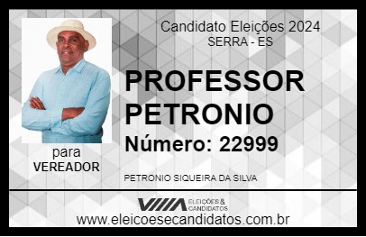 Candidato PROFESSOR PETRONIO 2024 - SERRA - Eleições