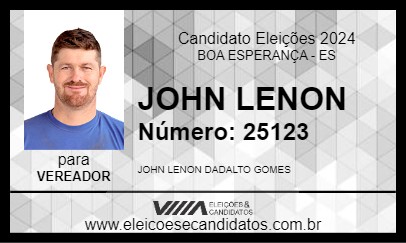 Candidato JOHN LENON 2024 - BOA ESPERANÇA - Eleições