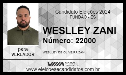 Candidato WESLLEY ZANI 2024 - FUNDÃO - Eleições