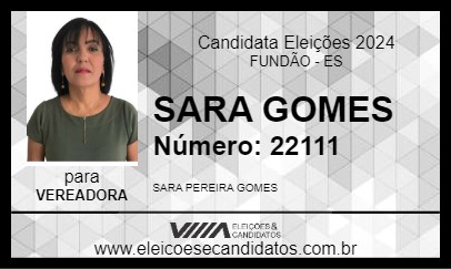 Candidato SARA GOMES 2024 - FUNDÃO - Eleições