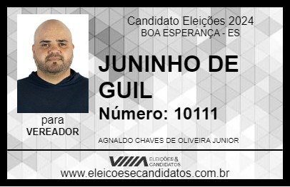 Candidato JUNINHO DE GUIL 2024 - BOA ESPERANÇA - Eleições