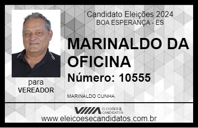 Candidato MARINALDO DA OFICINA 2024 - BOA ESPERANÇA - Eleições