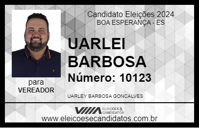 Candidato UARLEY BARBOSA 2024 - BOA ESPERANÇA - Eleições