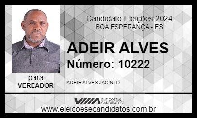 Candidato ADEIR ALVES 2024 - BOA ESPERANÇA - Eleições