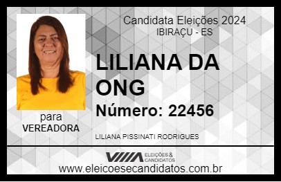 Candidato LILIANA DA ONG 2024 - IBIRAÇU - Eleições