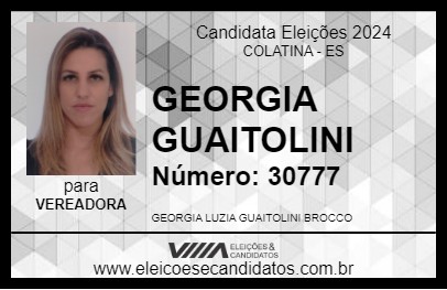 Candidato GEORGIA GUAITOLINI 2024 - COLATINA - Eleições