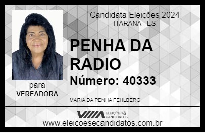 Candidato PENHA DA RADIO 2024 - ITARANA - Eleições