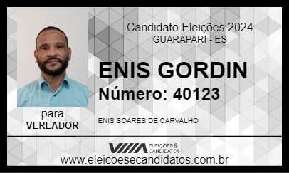 Candidato ENIS GORDIN 2024 - GUARAPARI - Eleições