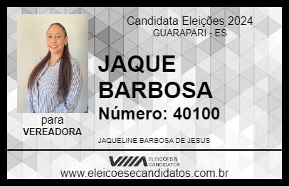 Candidato JAQUE BARBOSA 2024 - GUARAPARI - Eleições