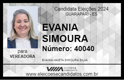 Candidato EVANIA SIMOURA 2024 - GUARAPARI - Eleições