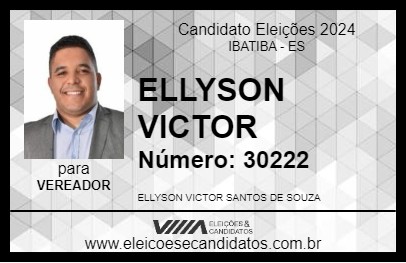 Candidato ELLYSON VICTOR 2024 - IBATIBA - Eleições