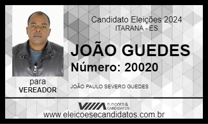 Candidato JOÃO GUEDES 2024 - ITARANA - Eleições