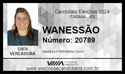 Candidato WANESSÃO 2024 - ITARANA - Eleições