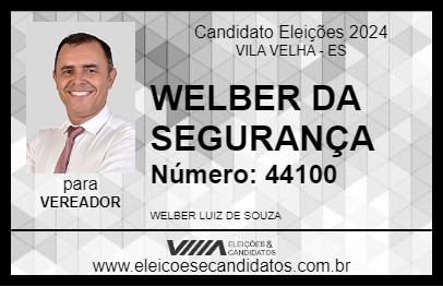 Candidato WELBER DA SEGURANÇA 2024 - VILA VELHA - Eleições