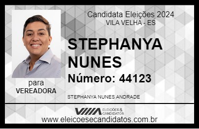 Candidato STEPHANYA NUNES 2024 - VILA VELHA - Eleições