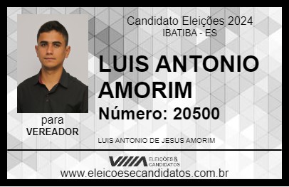 Candidato LUIS ANTONIO AMORIM 2024 - IBATIBA - Eleições