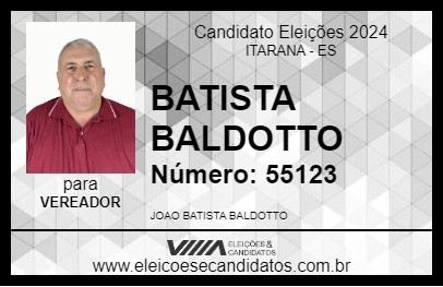 Candidato BATISTA BALDOTTO 2024 - ITARANA - Eleições