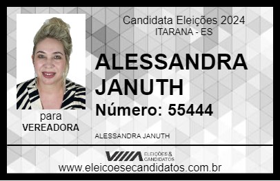 Candidato ALESSANDRA JANUTH 2024 - ITARANA - Eleições