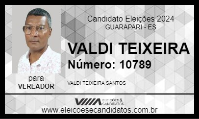 Candidato VALDI TEIXEIRA 2024 - GUARAPARI - Eleições