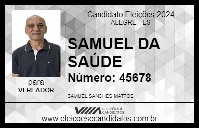 Candidato SAMUEL DA SAÚDE 2024 - ALEGRE - Eleições