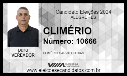 Candidato CLIMÉRIO 2024 - ALEGRE - Eleições