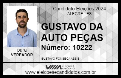 Candidato GUSTAVO DA AUTO PEÇAS 2024 - ALEGRE - Eleições