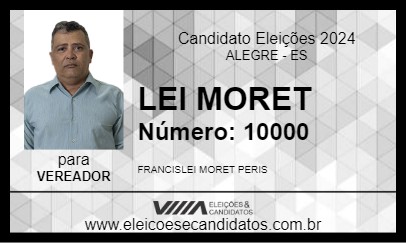 Candidato LEI MORET 2024 - ALEGRE - Eleições