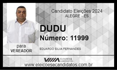 Candidato DUDU 2024 - ALEGRE - Eleições