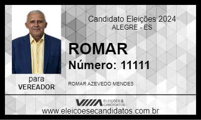 Candidato ROMAR 2024 - ALEGRE - Eleições