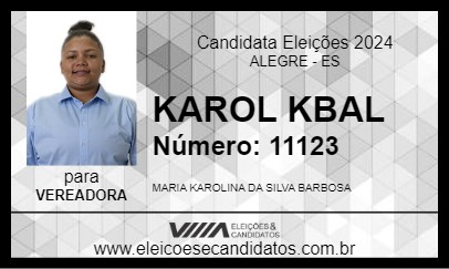 Candidato KAROL KBAL 2024 - ALEGRE - Eleições