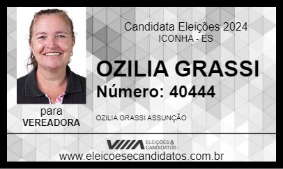 Candidato OZILIA GRASSI 2024 - ICONHA - Eleições