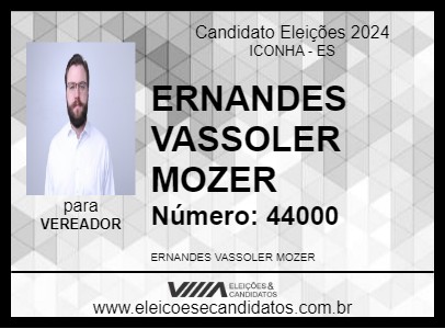 Candidato ERNANDES VASSOLER MOZER 2024 - ICONHA - Eleições