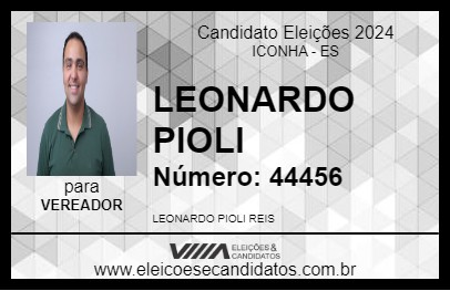 Candidato LEONARDO PIOLI 2024 - ICONHA - Eleições