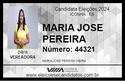 Candidato MARIA JOSE PEREIRA 2024 - ICONHA - Eleições