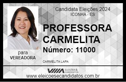 Candidato PROFESSORA CARMELITA 2024 - ICONHA - Eleições