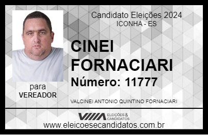 Candidato CINEI FORNACIARI 2024 - ICONHA - Eleições