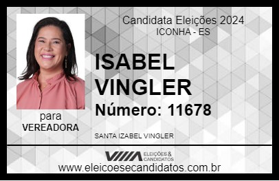 Candidato ISABEL VINGLER 2024 - ICONHA - Eleições