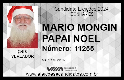 Candidato MARIO MONGIN PAPAI NOEL 2024 - ICONHA - Eleições