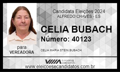 Candidato CELIA BUBACH 2024 - ALFREDO CHAVES - Eleições