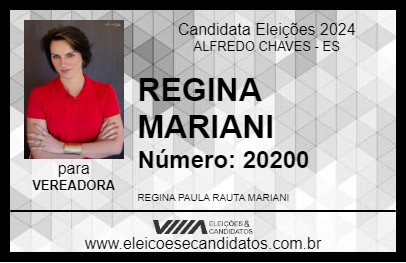 Candidato REGINA MARIANI 2024 - ALFREDO CHAVES - Eleições