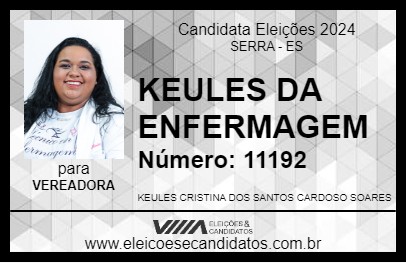 Candidato KEULES DA ENFERMAGEM 2024 - SERRA - Eleições