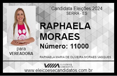 Candidato RAPHAELA MORAES 2024 - SERRA - Eleições