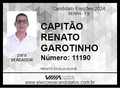 Candidato CAPITÃO RENATO GAROTINHO 2024 - SERRA - Eleições